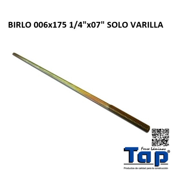 Imagen de BIRLO 006x175 1/4"x07" SOLO VARILLA