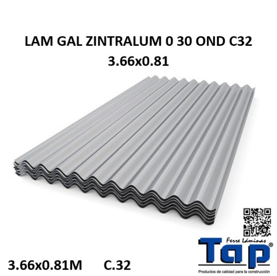 Imagen de LAM GAL ZINTRALUM 0 30 OND C32 3.66x0.81
