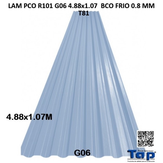 Imagen de LAM PCO R101 G06 4.88x1.07  BCO FRIO 1MM T81