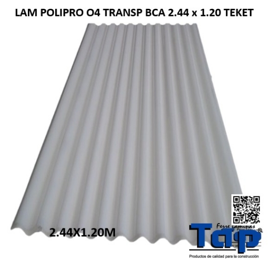 Imagen de LAM POLIPRO O4 TRANSP  BCA 2.44 x 1.20 TEKET
