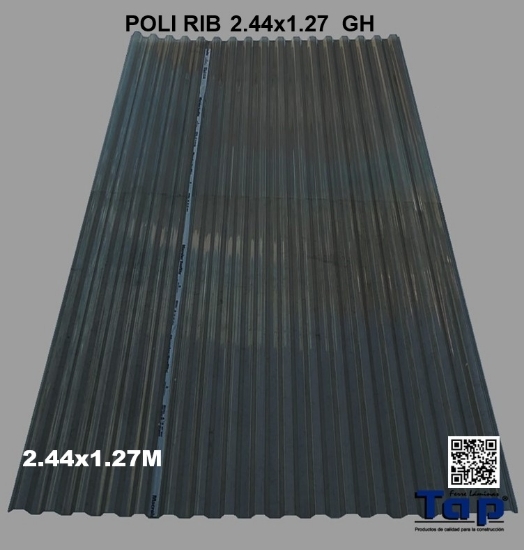 Imagen de POLI RIB  2.44x1.27 GRIS HUMO