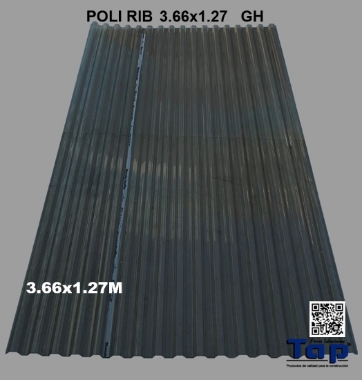 Imagen de POLI RIB  3.66x1.27 GRIS HUMO
