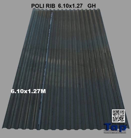 Imagen de POLI RIB  6.10x1.27 GRIS HUMO