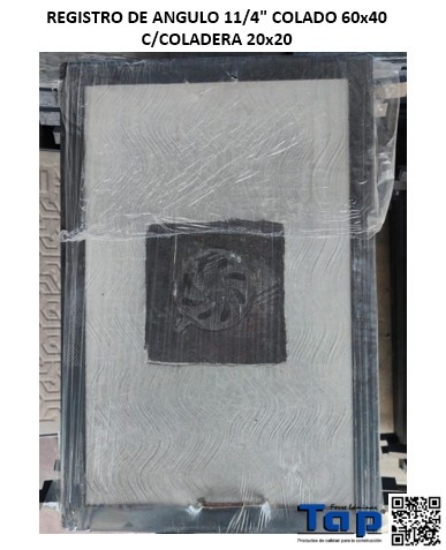 Imagen de REGISTRO DE ANGULO 11/4" COLADO 60x40 C/COLADERA 20x20