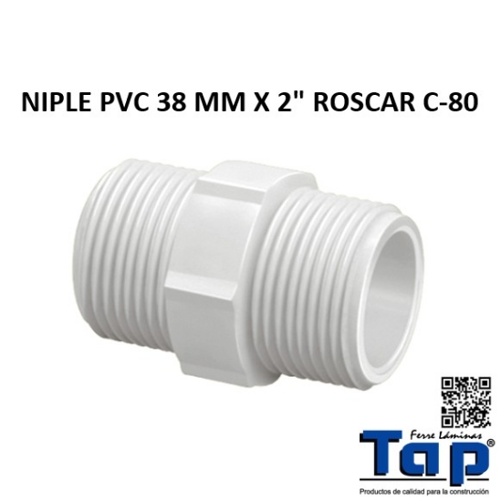 Imagen de NIPLE PVC 38 MM X 2" ROSCAR C-80