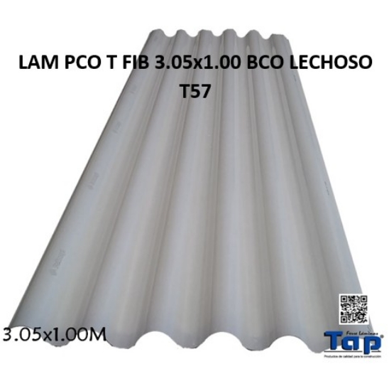 Imagen de LAM PCO T FIB 3.05x1.00 BCO LECHOSO T57 T57