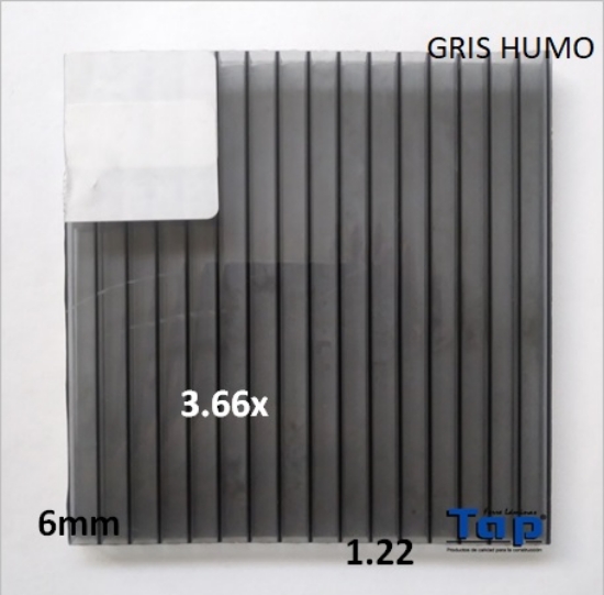 Imagen de POLI CEL 06 1.22X 3.66 GRIS HUMO MULTIWALL