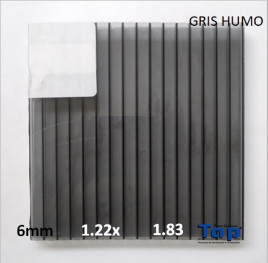 Imagen de POLI CEL 06 1.83X 1.22 GRIS HUMO MULTIWALL