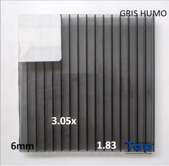 Imagen de POLI CEL 06 1.83X 3.05 GRIS HUMO MULTIWALL
