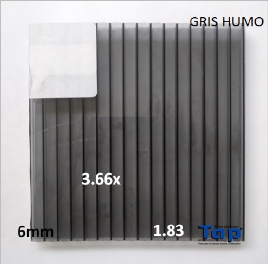 Imagen de POLI CEL 06 1.83X 3.66 GRIS HUMO MULTIWALL