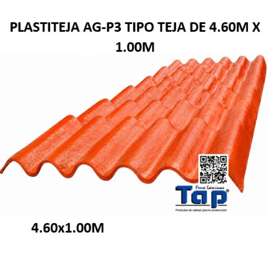 Imagen de PLASTITEJA AG-P3 TIPO TEJA DE  4.60M X 1.00M